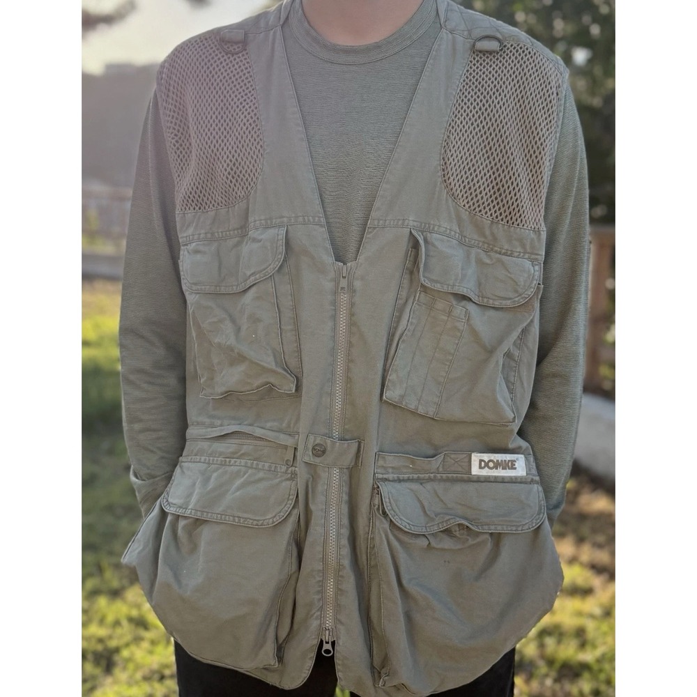 Domke Vest Mens M Khaki Cotton PhoTOGS Photographer Utility Pockets Mesh Safari